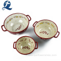 Ceramic Soup Pattern Bowls Set Salad Bowl